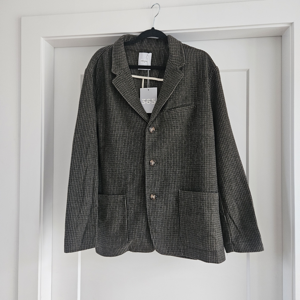 Percival Mens XL Mini Checkered Houndstooth Blazer Jacket MSRP $425